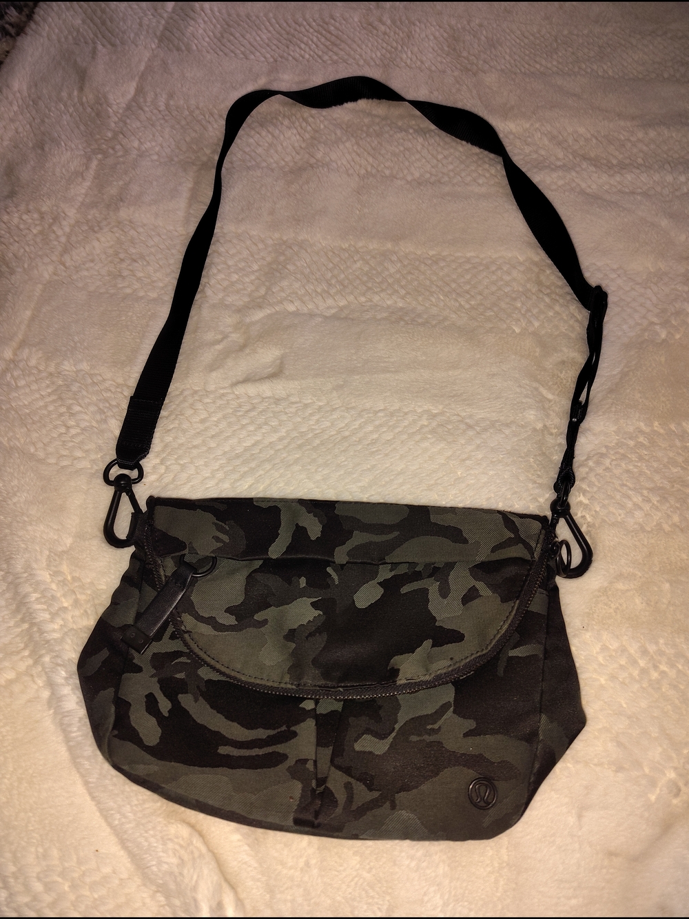lululemon athletica Olive Green Camo Crossbody Bag